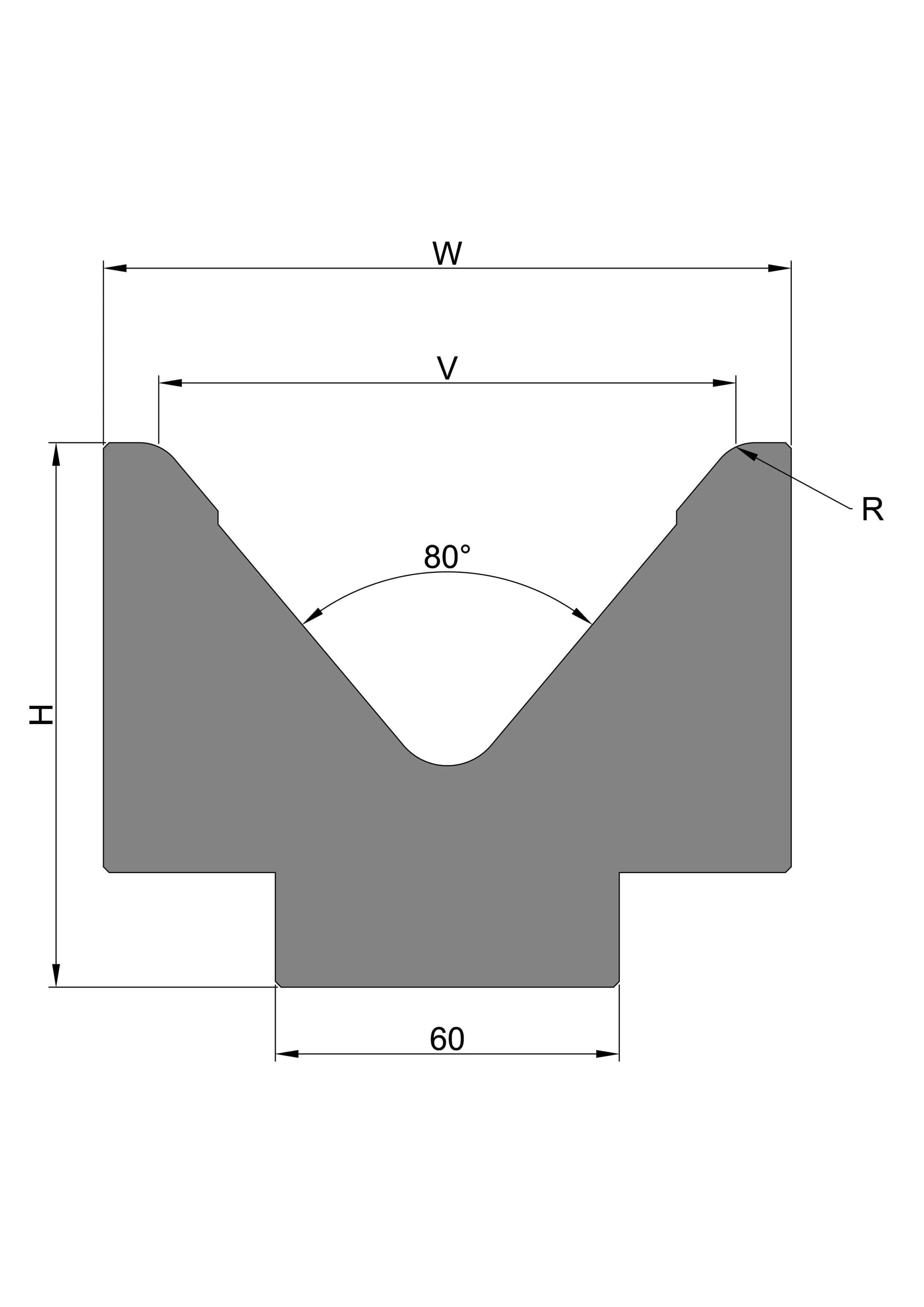 1 'V' Die - 80˚